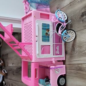 Barbie Adventure Dream Camper with Pink and Blue Bicycle